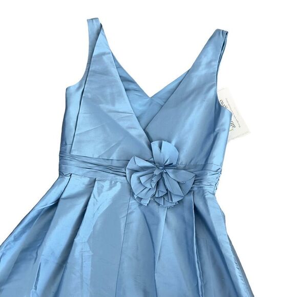 Alfred Angelo Blue Bridesmaid With Flower Pin Dress Size 10 NWT #3 - Picture 3 of 16